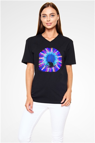 Datsik Siyah Unisex V Yaka Tişört