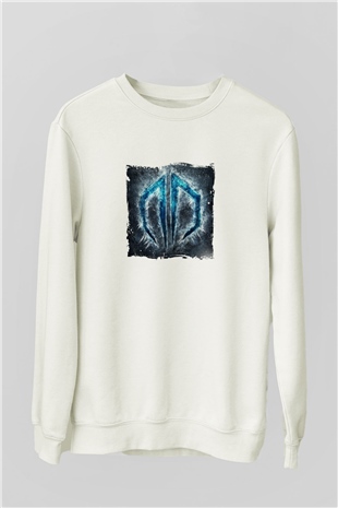 DatsikBaskılı Beyaz Sweatshirt