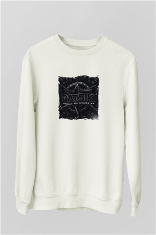 DatsikBaskılı Beyaz Sweatshirt