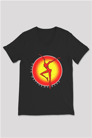 Dave Matthews Band Siyah Unisex V Yaka Tişört T-Shirt