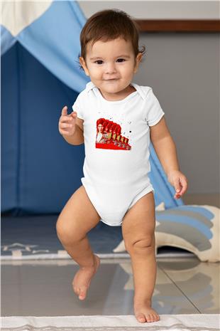 David Bowie Baskılı Beyaz Unisex Bebek Body - Zıbın