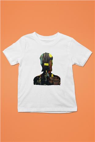 David Bowie Baskılı Beyaz Unisex Beyaz Çocuk Tişört - Tshirt