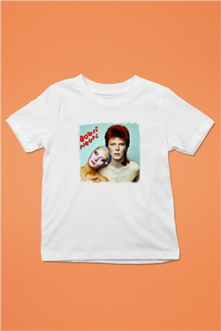 David Bowie Baskılı Unisex Beyaz Çocuk Tişört