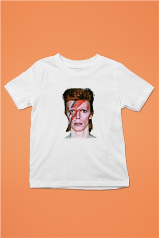 David Bowie Baskılı Unisex Beyaz Çocuk Tişört