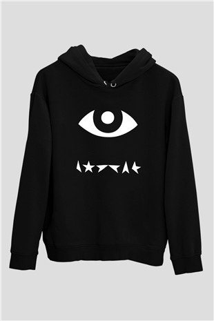 David Bowie Baskılı Unisex Siyah Hoodie