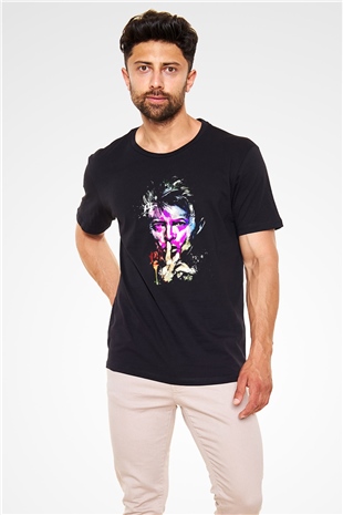 David Bowie Baskılı Unisex Siyah Tişört - Tshirt