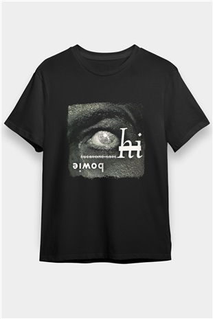 David Bowie Baskılı Unisex Siyah Tişört