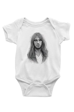 David Gilmour Baskılı Beyaz Unisex Bebek Body - Zıbın