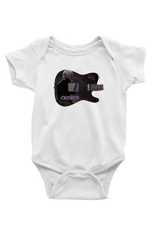 David Gilmour Baskılı Beyaz Unisex Bebek Body - Zıbın