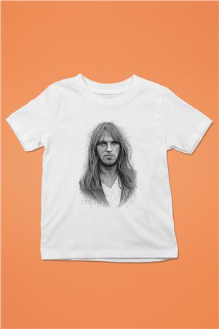 David Gilmour Baskılı Beyaz Unisex Beyaz Çocuk Tişört - Tshirt