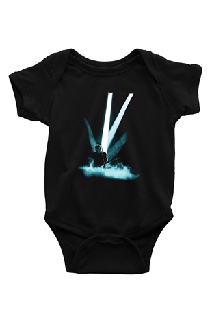 David Gilmour Baskılı Unisex Siyah Bebek Body - Zıbın