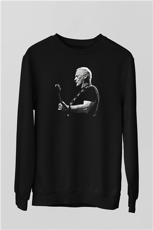 David Gilmour Baskılı Unisex Siyah Sweatshirt