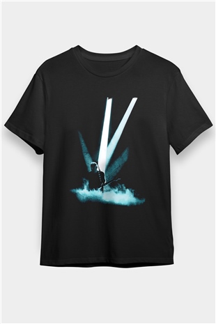 David Gilmour Baskılı Unisex Siyah Tişört - Tshirt