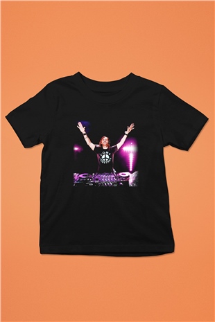 David Guetta Baskılı Siyah Unisex Çocuk Tişört