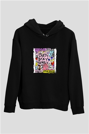 David Guetta Baskılı Unisex Siyah Hoodie