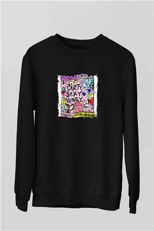 David Guetta Baskılı Unisex Siyah Sweatshirt