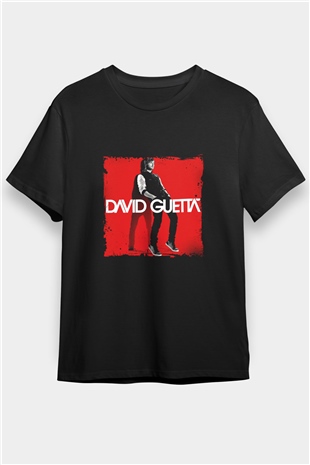 David Guetta Baskılı Unisex Siyah Tişört