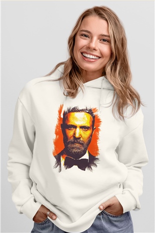 David Guetta Beyaz Unisex Kapüşonlu Sweatshirt