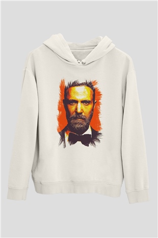 David Guetta Beyaz Unisex Kapüşonlu Sweatshirt
