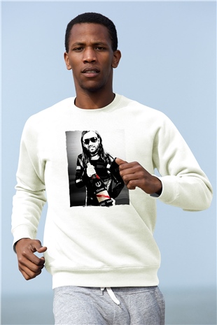 David Guetta Beyaz Unisex Sweatshirt
