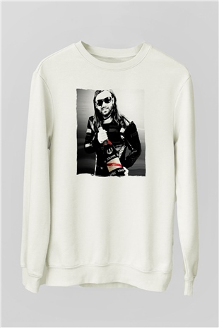 David Guetta Beyaz Unisex Sweatshirt