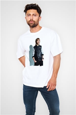 David Guetta Beyaz Oversize Tişört Oversize T-shirt - TişörtFabrikası