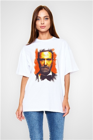David Guetta Beyaz Oversize Tişört Oversize T-shirt - TişörtFabrikası