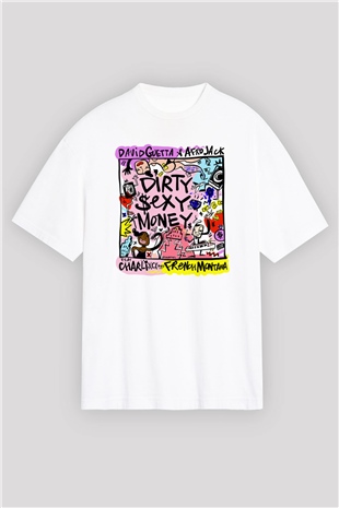 David Guetta Beyaz Oversize Tişört Oversize T-shirt - TişörtFabrikası