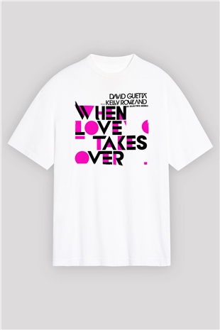 David Guetta Beyaz Oversize Tişört Oversize T-shirt - TişörtFabrikası