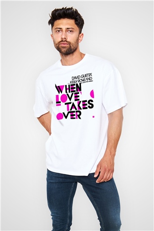 David Guetta Beyaz Oversize Tişört Oversize T-shirt - TişörtFabrikası