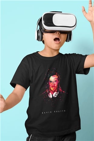 David Guetta Siyah Unisex Çocuk Tişört