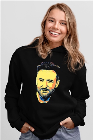 David Guetta Siyah Unisex Kapüşonlu Sweatshirt