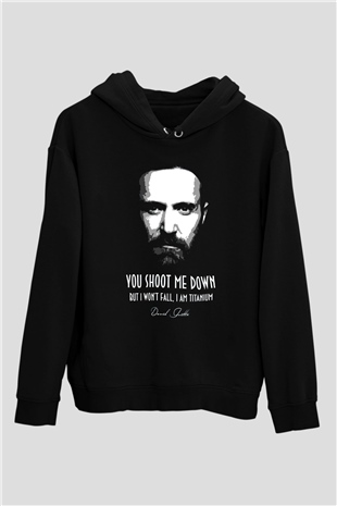 David Guetta Siyah Unisex Kapüşonlu Sweatshirt