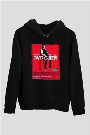 David Guetta Siyah Unisex Kapüşonlu Sweatshirt