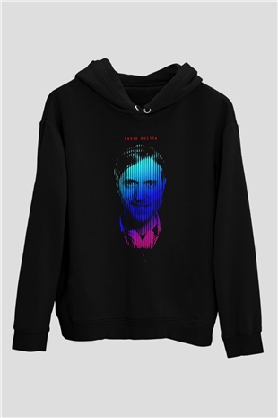David Guetta Siyah Unisex Kapüşonlu Sweatshirt