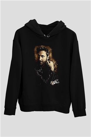 David Guetta Siyah Unisex Kapüşonlu Sweatshirt