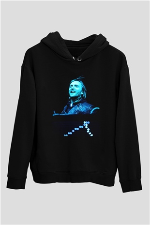 David Guetta Siyah Unisex Kapüşonlu Sweatshirt
