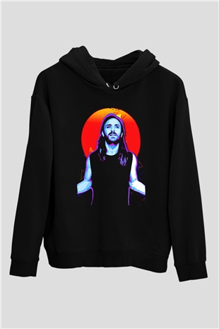 David Guetta Siyah Unisex Kapüşonlu Sweatshirt