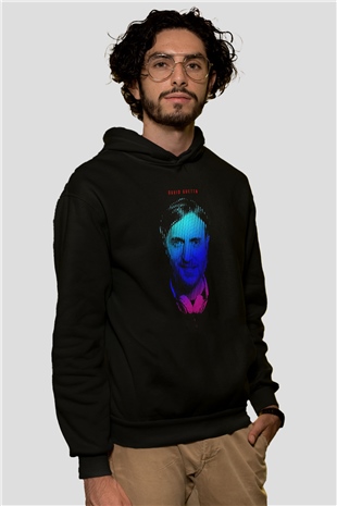 David Guetta Siyah Unisex Kapüşonlu Sweatshirt