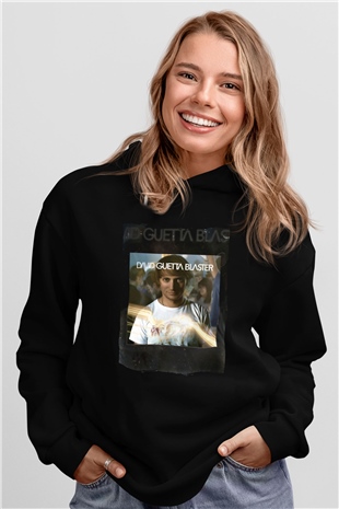 David Guetta Siyah Unisex Kapüşonlu Sweatshirt