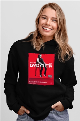 David Guetta Siyah Unisex Kapüşonlu Sweatshirt