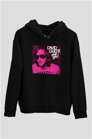 David Guetta Siyah Unisex Kapüşonlu Sweatshirt