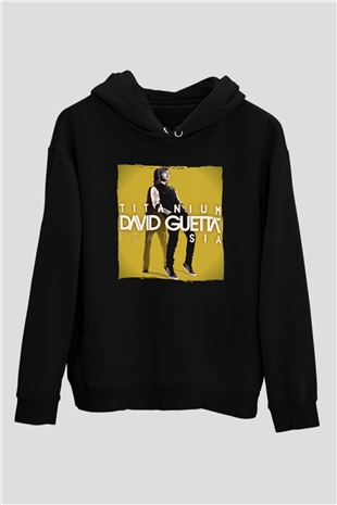 David Guetta Siyah Unisex Kapüşonlu Sweatshirt