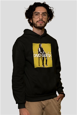 David Guetta Siyah Unisex Kapüşonlu Sweatshirt