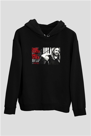 David Guetta Siyah Unisex Kapüşonlu Sweatshirt