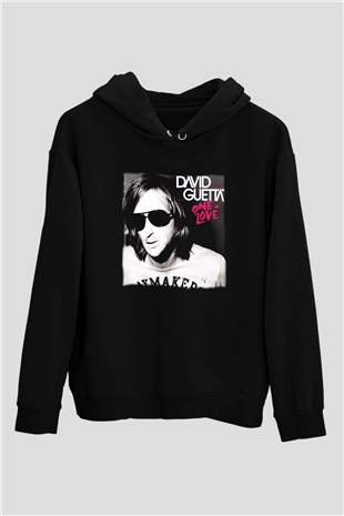 David Guetta Siyah Unisex Kapüşonlu Sweatshirt