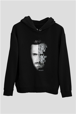 David Guetta Siyah Unisex Kapüşonlu Sweatshirt