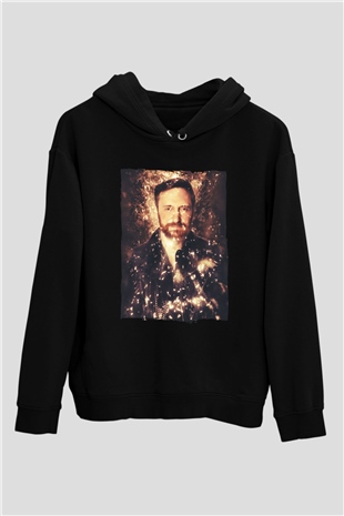 David Guetta Siyah Unisex Kapüşonlu Sweatshirt