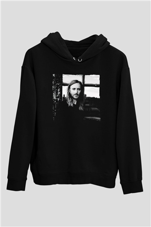 David Guetta Siyah Unisex Kapüşonlu Sweatshirt