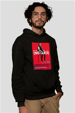David Guetta Siyah Unisex Kapüşonlu Sweatshirt
